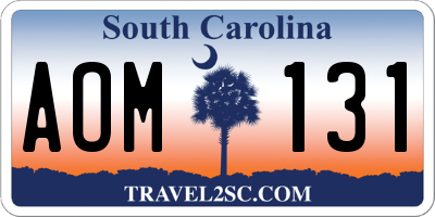 SC license plate AOM131