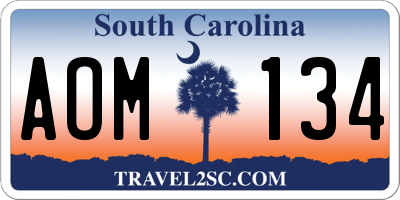 SC license plate AOM134