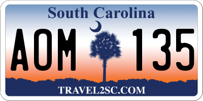 SC license plate AOM135