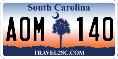 SC license plate AOM140