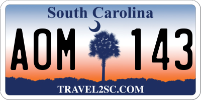 SC license plate AOM143