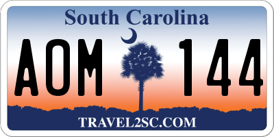 SC license plate AOM144