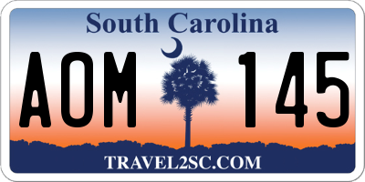 SC license plate AOM145