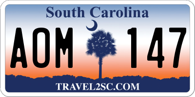 SC license plate AOM147