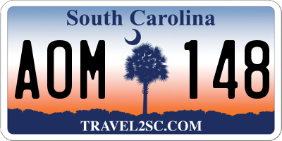 SC license plate AOM148