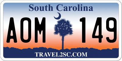 SC license plate AOM149