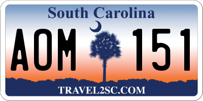 SC license plate AOM151