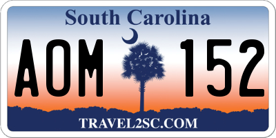 SC license plate AOM152