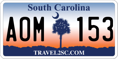SC license plate AOM153
