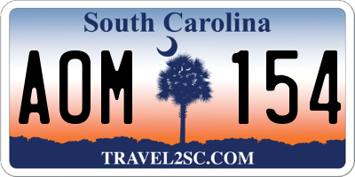 SC license plate AOM154