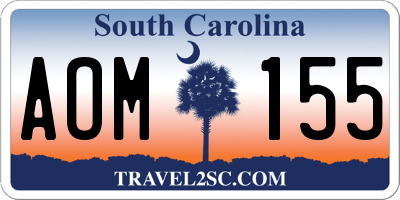 SC license plate AOM155