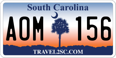 SC license plate AOM156
