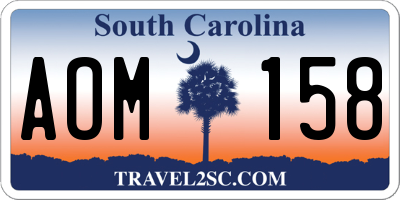 SC license plate AOM158