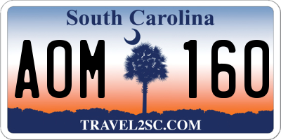 SC license plate AOM160