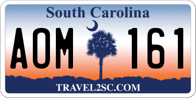 SC license plate AOM161