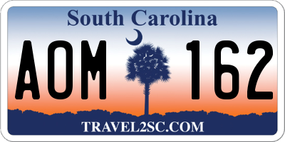 SC license plate AOM162