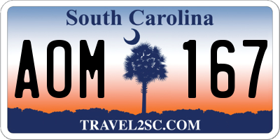 SC license plate AOM167