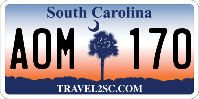 SC license plate AOM170