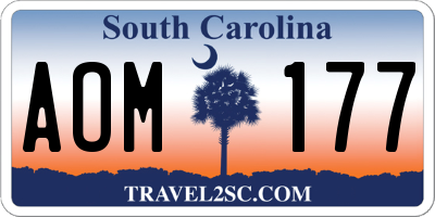 SC license plate AOM177