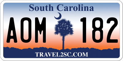 SC license plate AOM182