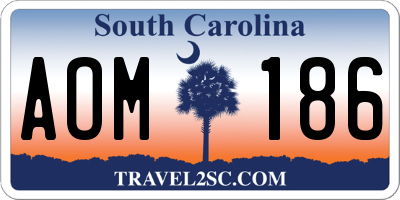 SC license plate AOM186