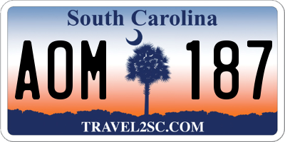 SC license plate AOM187