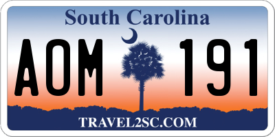 SC license plate AOM191