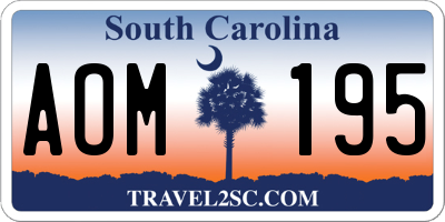 SC license plate AOM195