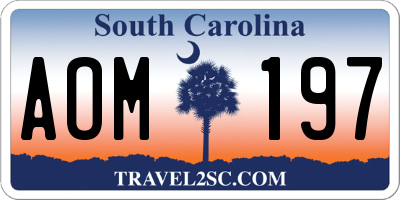 SC license plate AOM197