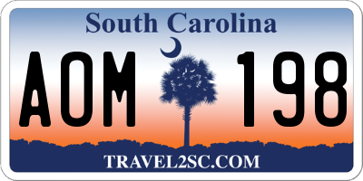 SC license plate AOM198