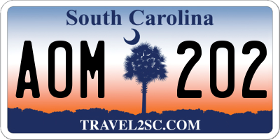 SC license plate AOM202