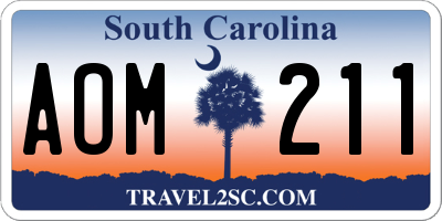 SC license plate AOM211