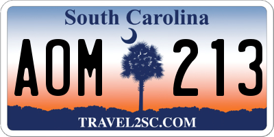 SC license plate AOM213