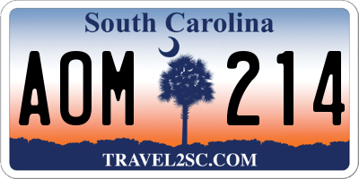 SC license plate AOM214
