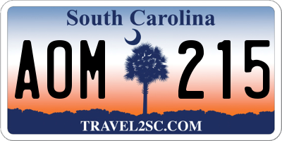 SC license plate AOM215