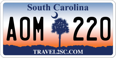 SC license plate AOM220