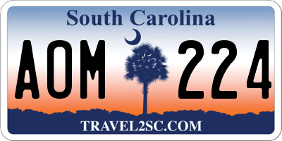 SC license plate AOM224