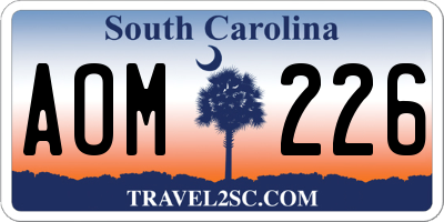 SC license plate AOM226