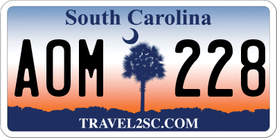 SC license plate AOM228