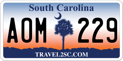 SC license plate AOM229