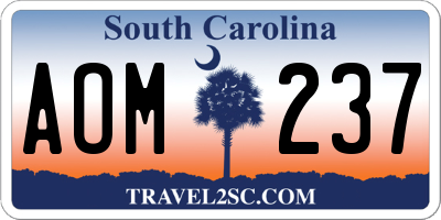 SC license plate AOM237