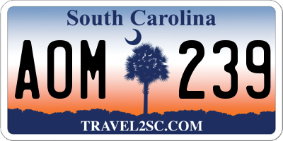 SC license plate AOM239