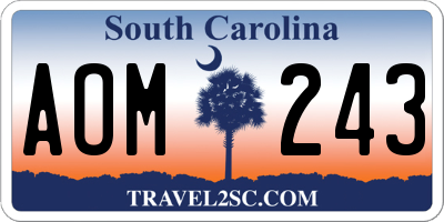 SC license plate AOM243