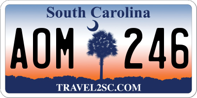 SC license plate AOM246