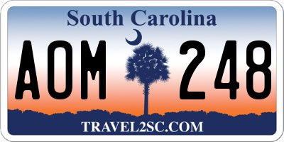 SC license plate AOM248