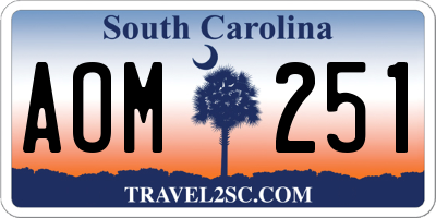SC license plate AOM251