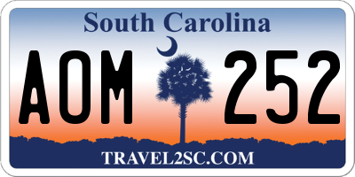 SC license plate AOM252