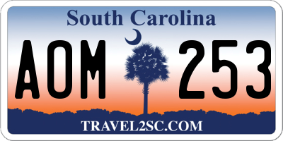 SC license plate AOM253
