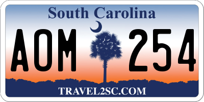SC license plate AOM254