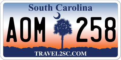 SC license plate AOM258
